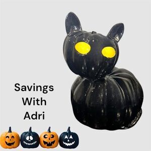 Halloween Cat Yellow Eyes Decor